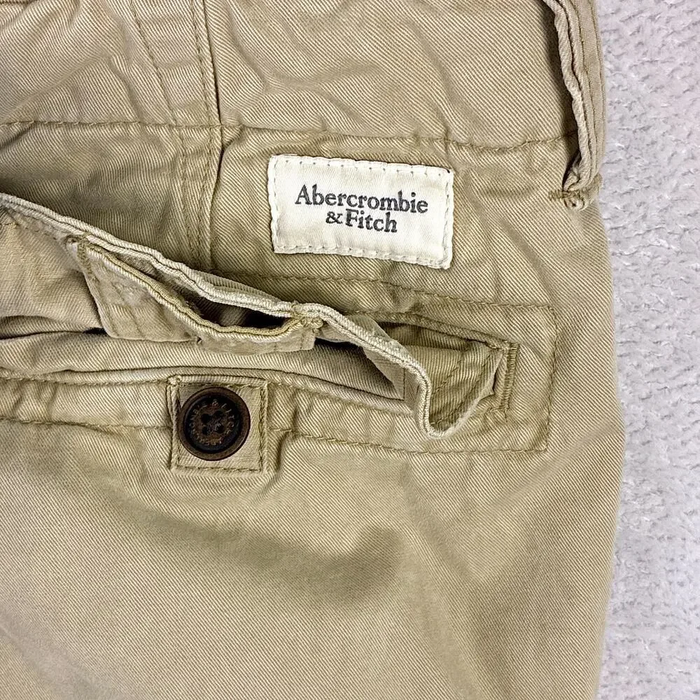 VTG Y2K Abercrombie & Fitch Cargo Shorts Men 30 Khaki Paratrooper Military Baggy
